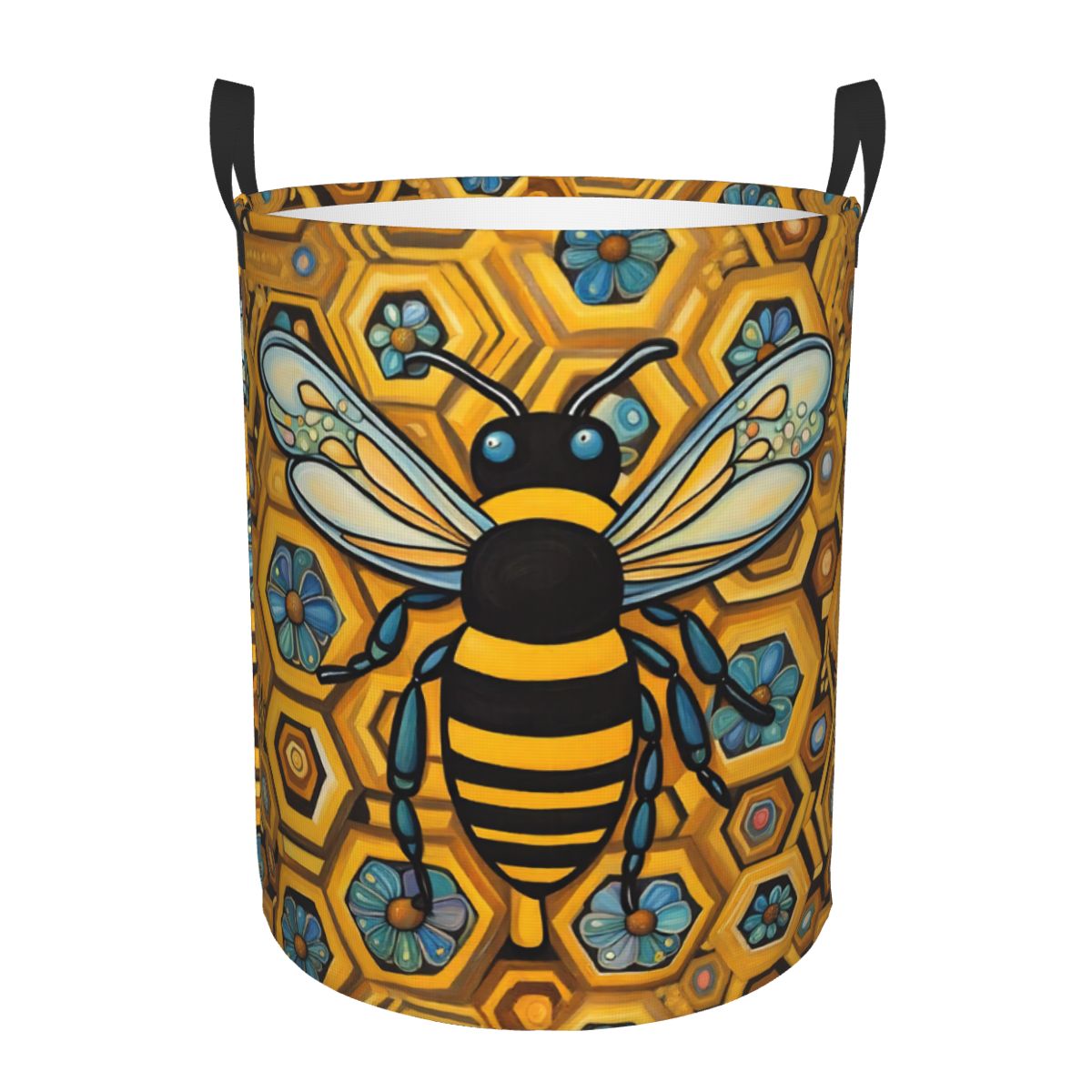 Baby Nursery Laundry Basket - Keranjang Cucian Lipat Motif Lebah dan
