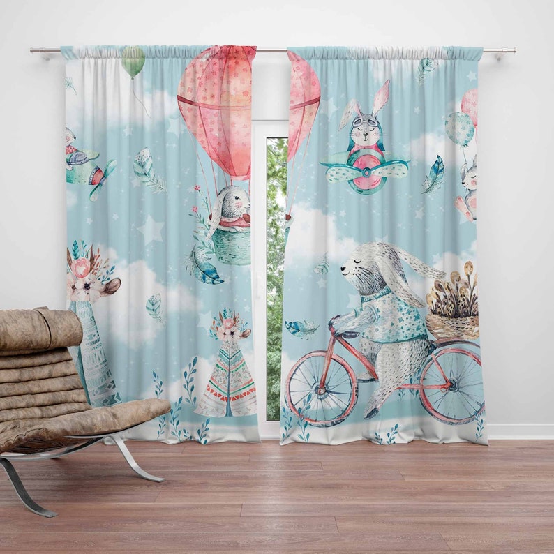 Baby Nursery Blackout Curtains - Tirai Kamar Bayi Kelinci Kecil Tirai