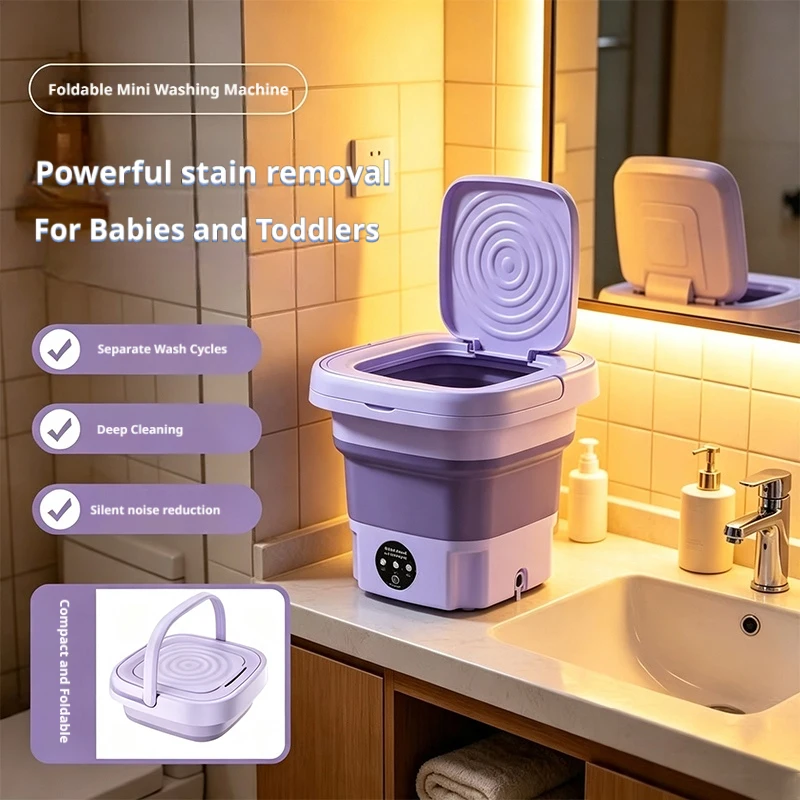 Baby Nursery Laundry Basket - Mesin Cuci Mini Lipat 9L, Mesin