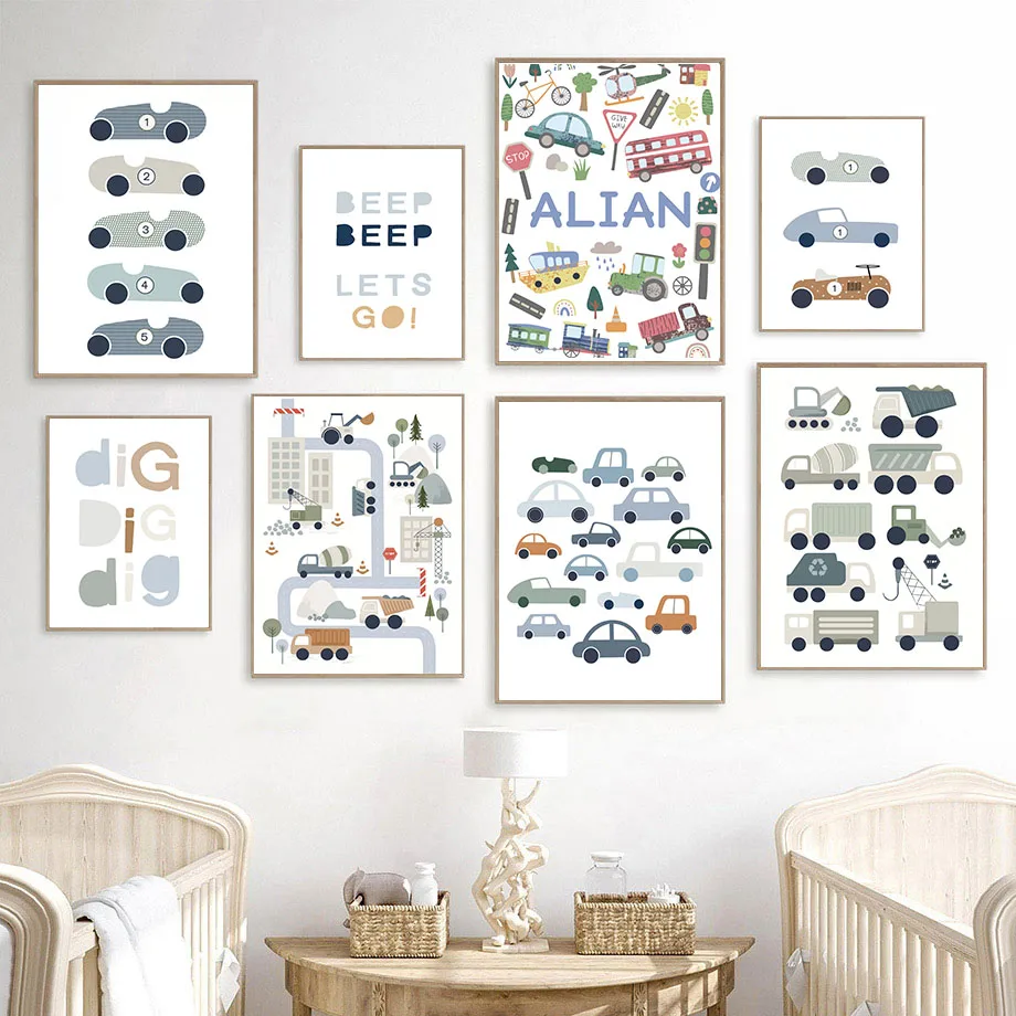 Baby Boy Nursery Quotes - Truk Traktor, Excavator, Buldoser, Mobil, Bus,