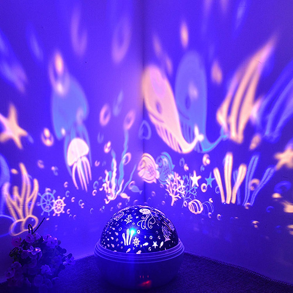 Baby Nursery Colors - Proyektor Bintang Berputar 8 Warna Lampu