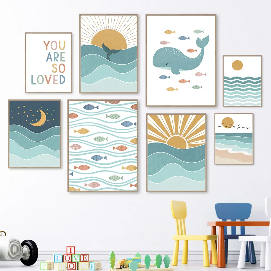 Baby Boy Nursery Quotes - Ikan Paus Burung Camar Matahari Terbit