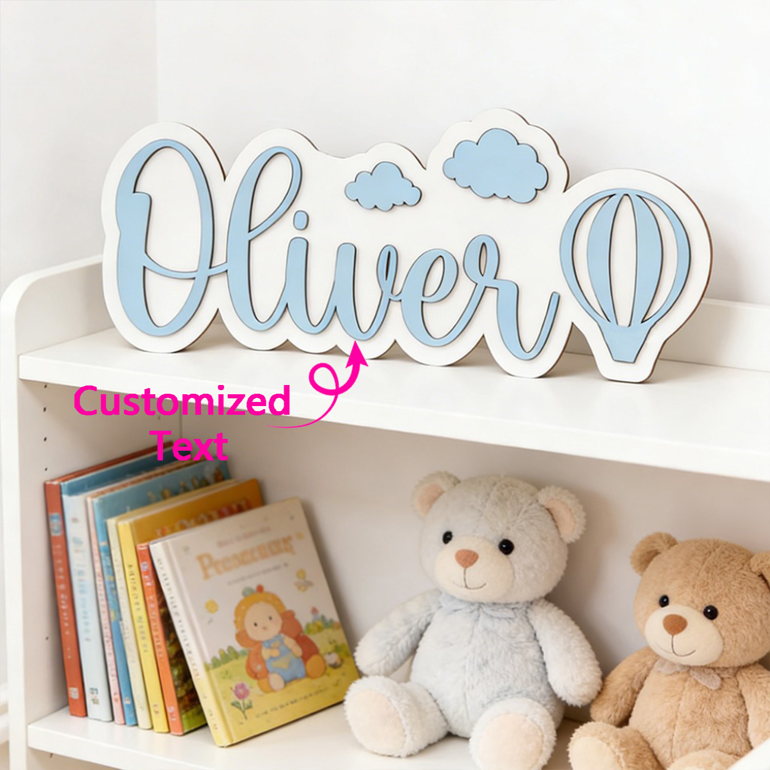 Baby Nursery Baby - Papan Nama Kamar Balon Udara Panas