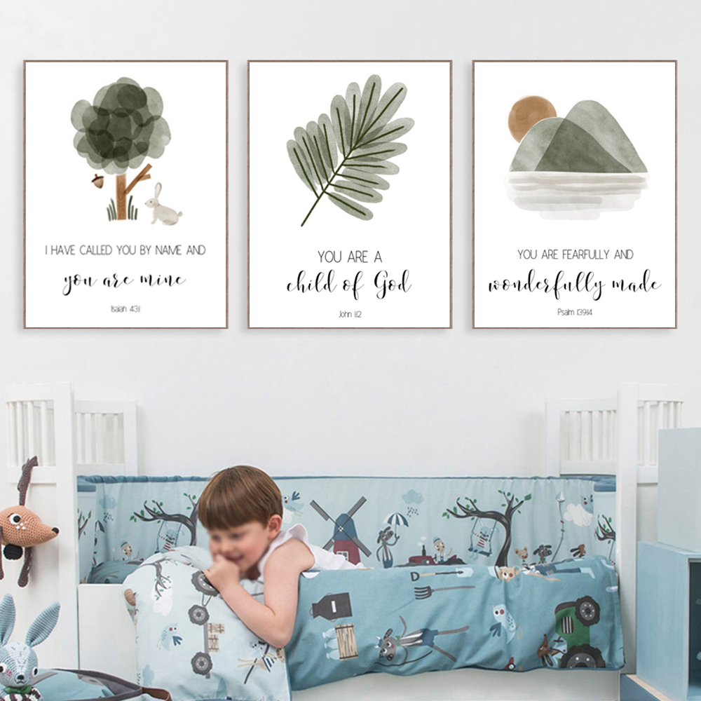 Baby Boy Nursery Quotes - Christian Boy Nursery seni dinding cetak
