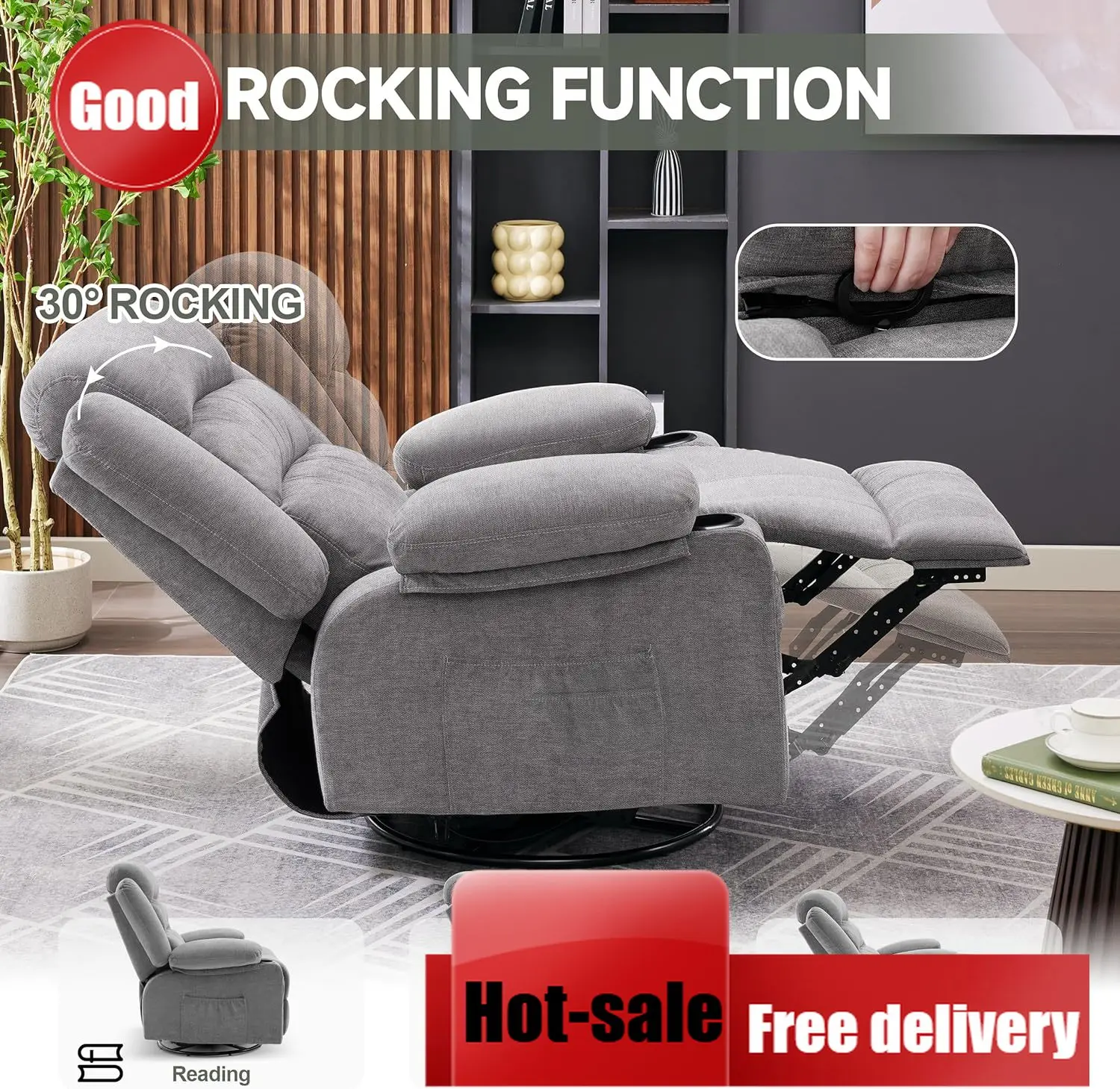 Rocking Chair Nursery - Kursi Pijat Goyang Putar 360 Derajat
