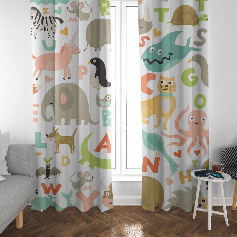 Tirai Kamar Bayi ABC Alphabet  - Baby Nursery Curtains ulasan dan harga