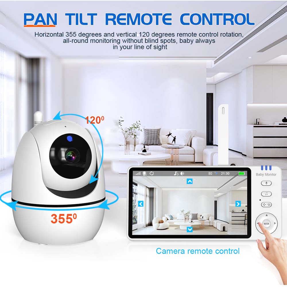 Monitor Bayi Video 5 Inch, Aud - Wearable Baby Monitor ulasan dan harga