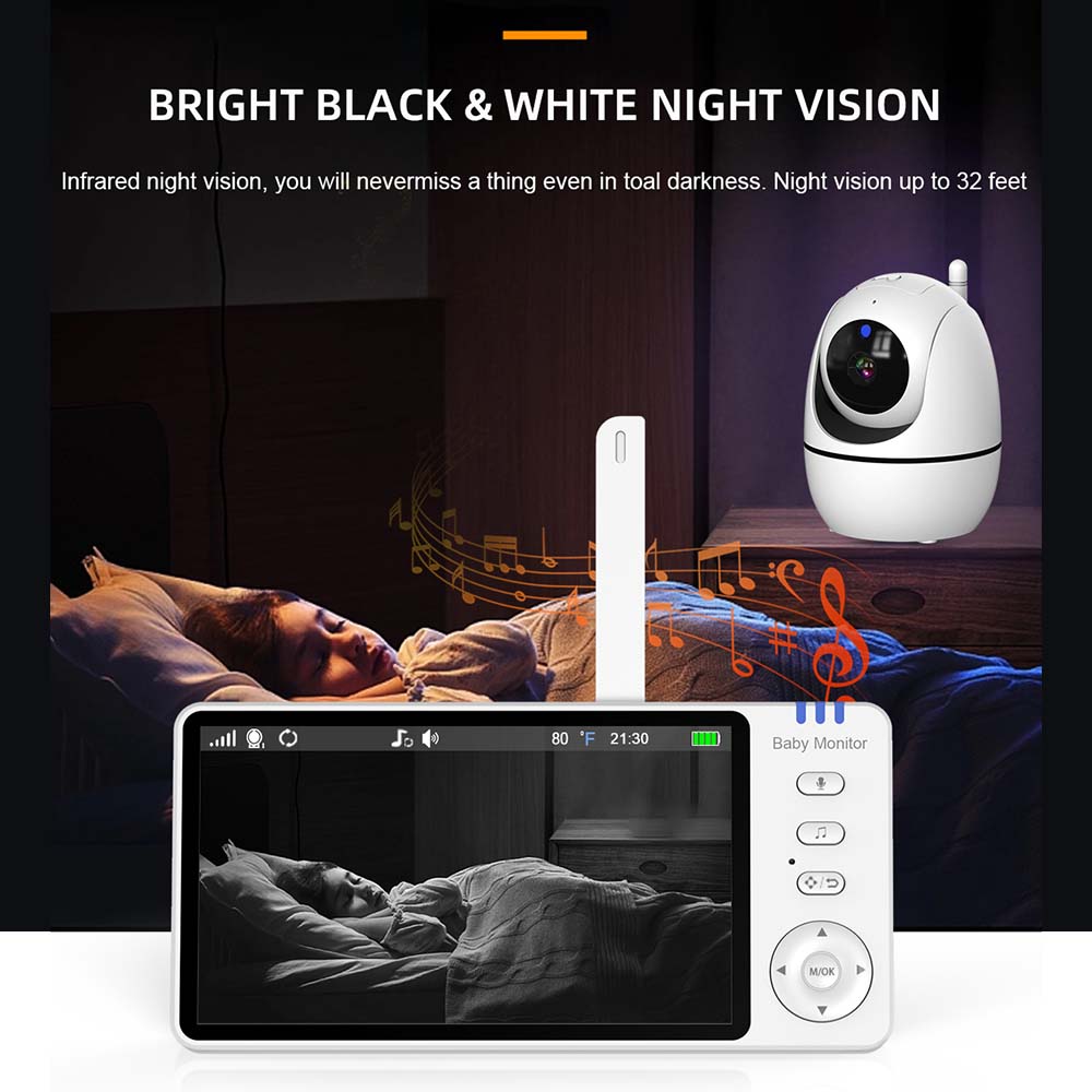 Monitor Bayi Video 5 Inch, Aud - Wearable Baby Monitor ulasan dan harga