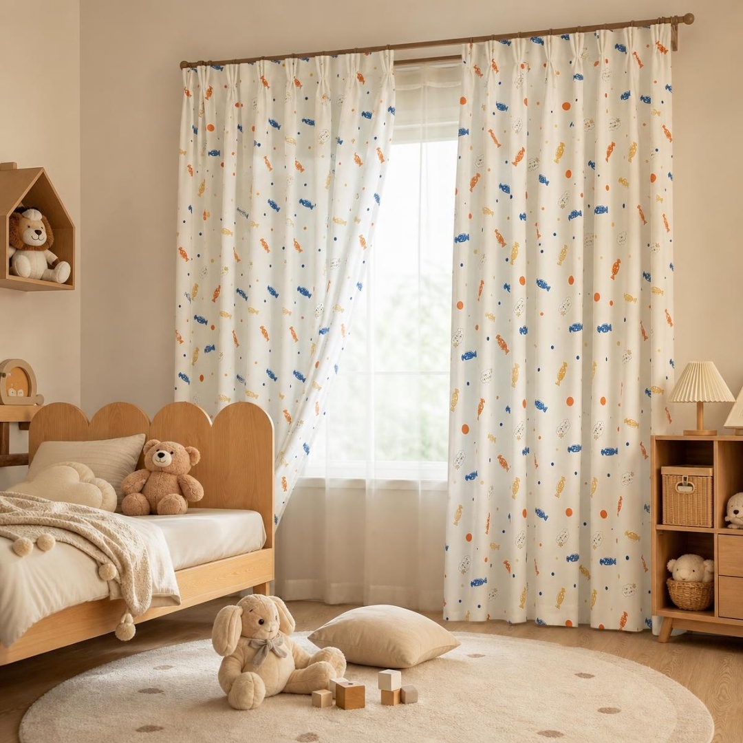 Tirai Jendela Anak Motif Perme - Baby Nursery Curtains ulasan dan harga