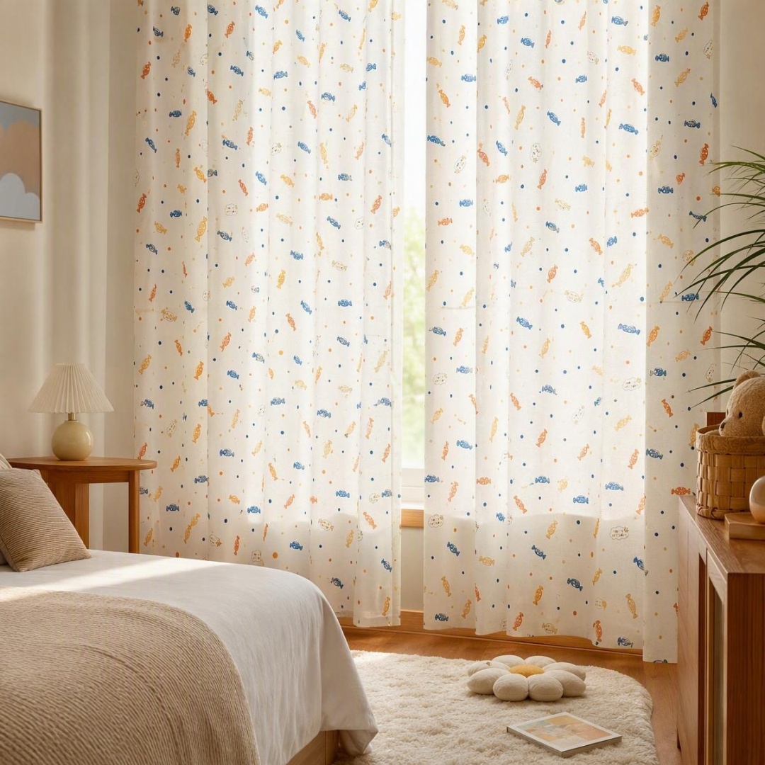 Tirai Jendela Anak Motif Perme - Baby Nursery Curtains ulasan dan harga