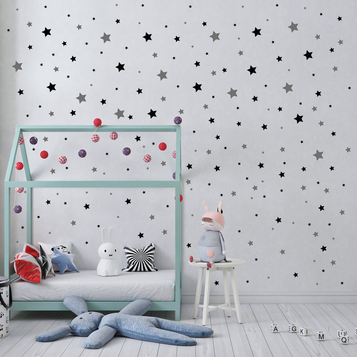 Stiker dinding bintang kartun  - Baby Nursery Panelling ulasan dan harga