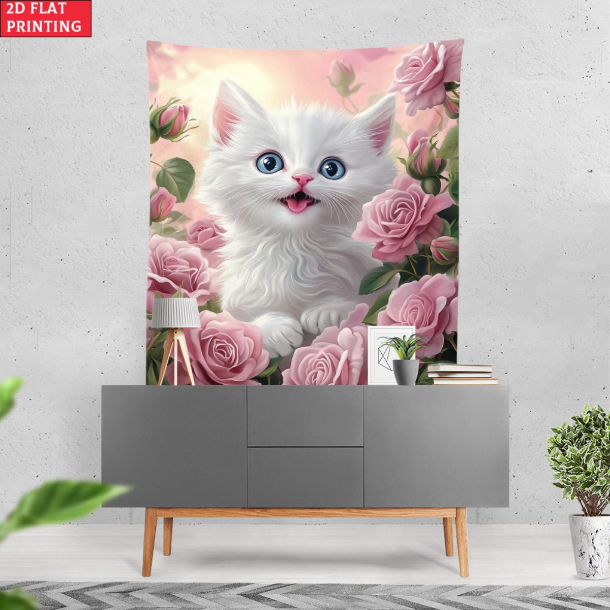 Tapestry kucing putih lucu den - Baby Nursery Colors ulasan dan harga