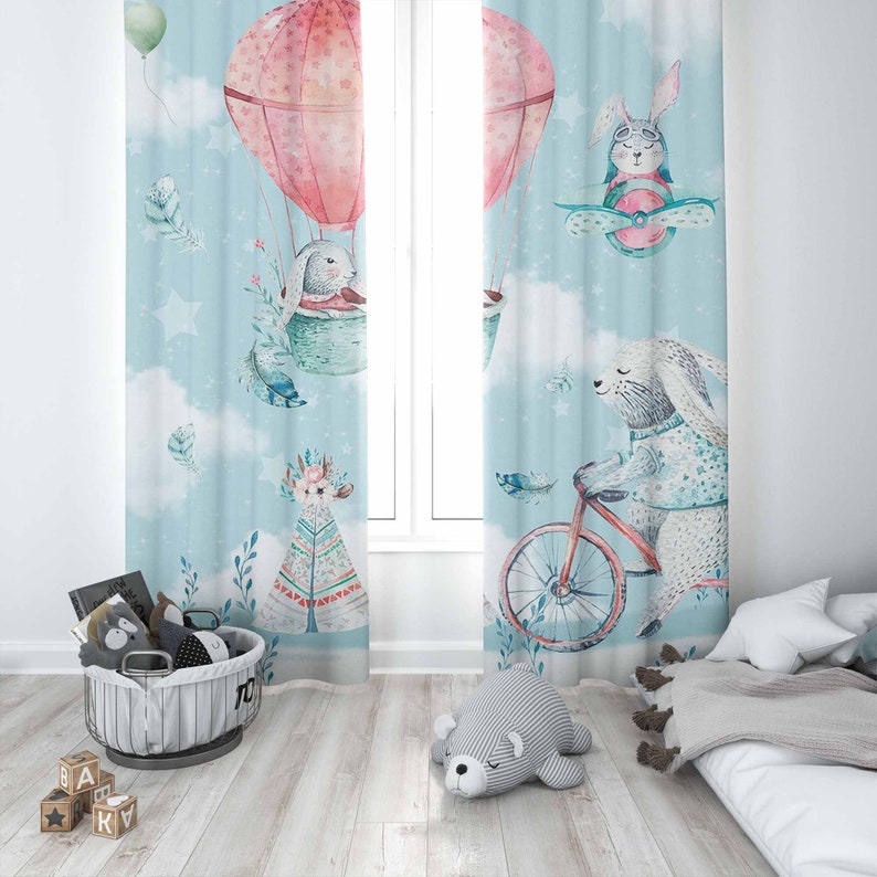Tirai Kamar Bayi Kelinci Kecil - Baby Nursery Blackout Curtains ulasan dan harga