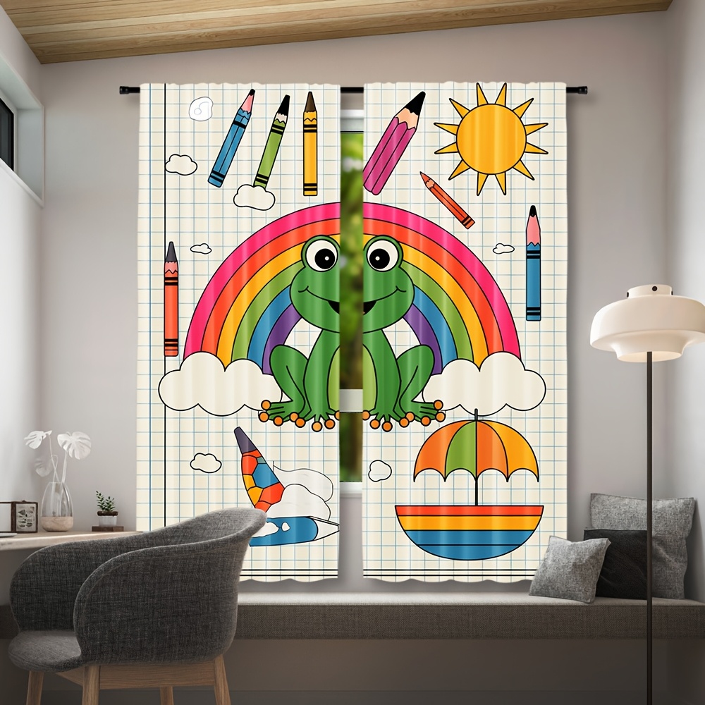 Tirai Katak Pelangi Lucu Dekor - Baby Nursery Colors ulasan dan harga