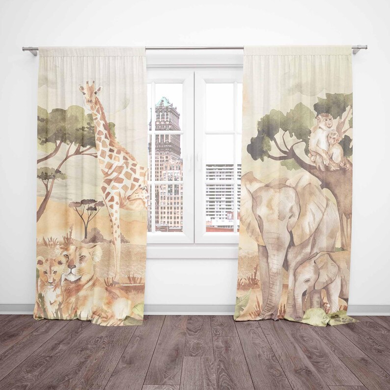 Gorden Ibu dan Bayi Motif Hewa - Baby Nursery Curtains ulasan dan harga