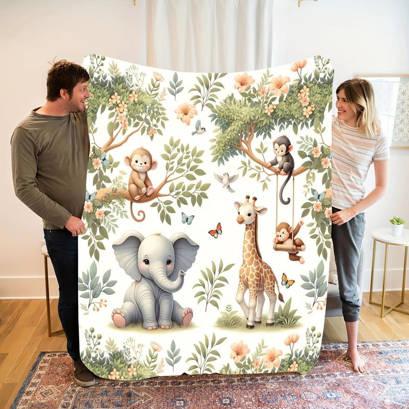 Selimut Bayi Hewan Hutan Cat A - Baby Nursery Jungle Animals ulasan dan harga