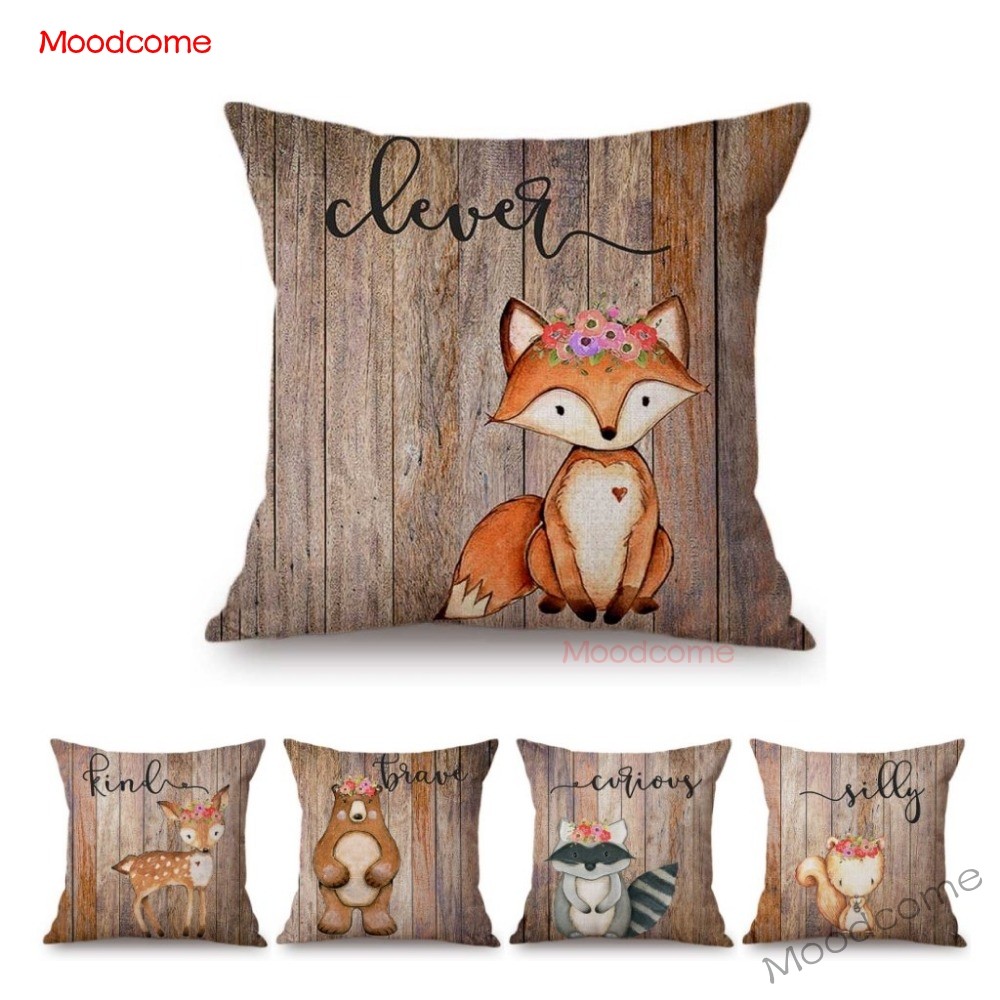 Sarung Bantal Sofa Motif Hewan - Baby Nursery Cushion ulasan dan harga