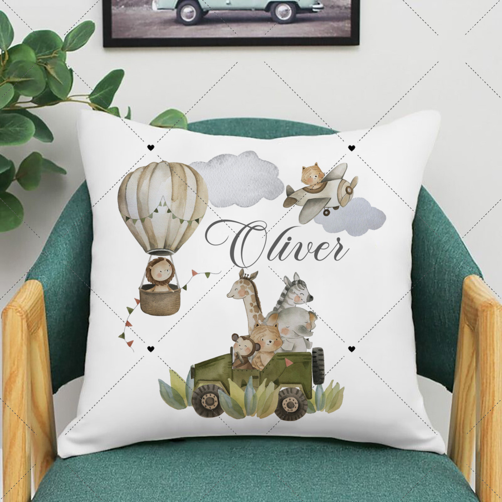 Sarung bantal cetak hewan Wood - Baby Nursery Jungle Animals ulasan dan harga