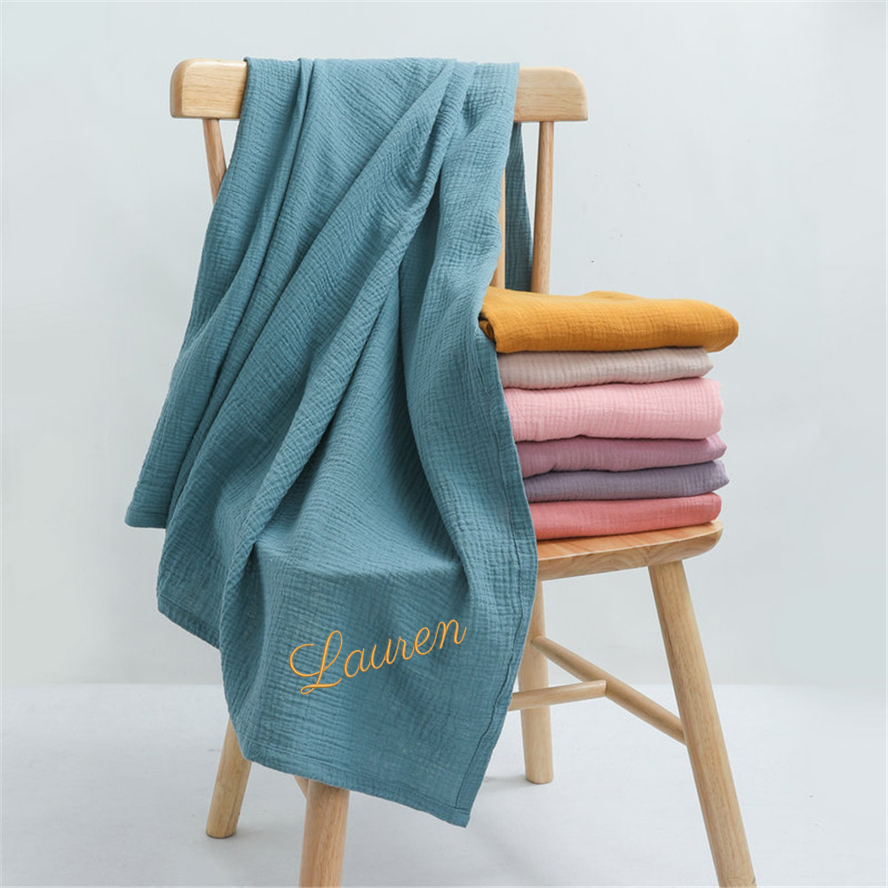 Nama pribadi bordir kustom kat - Swaddle Blanket Muslin ulasan dan harga