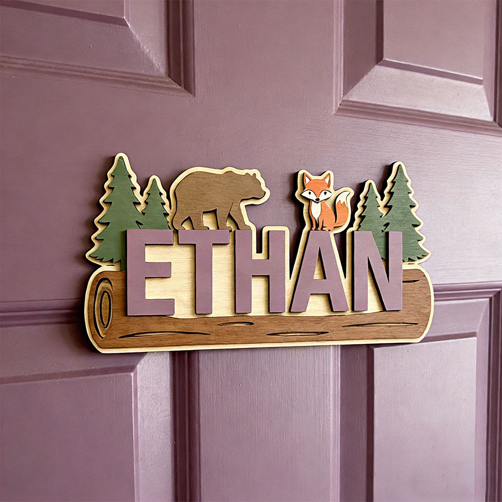 Papan Nama Kayu Hewan Hutan Pe - Baby Nursery Baby ulasan dan harga