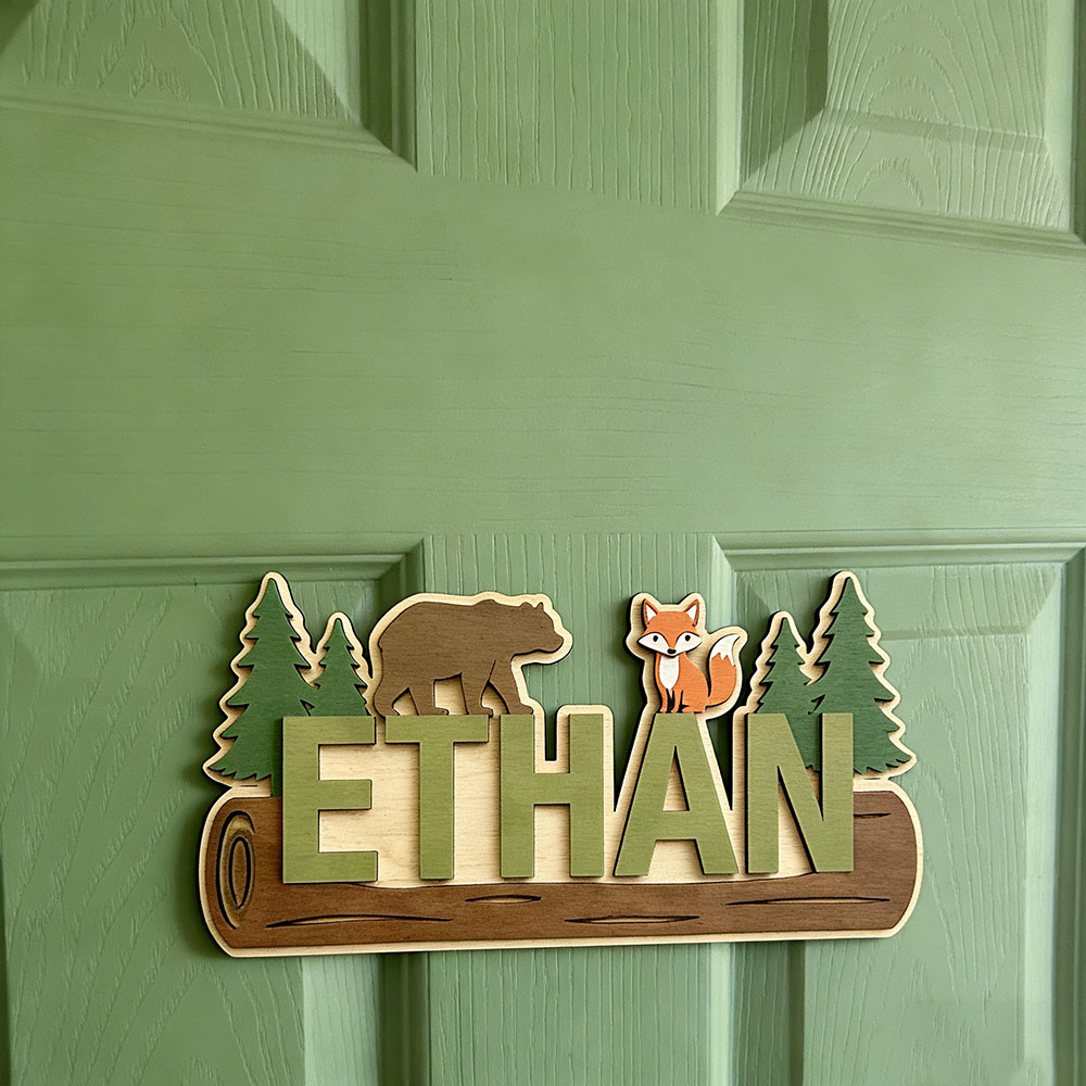 Papan Nama Kayu Hewan Hutan Pe - Baby Nursery Baby ulasan dan harga