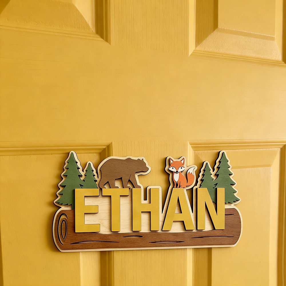 Papan Nama Kayu Hewan Hutan Pe - Baby Nursery Baby ulasan dan harga