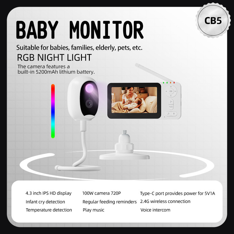 Kamera Monitor Bayi Cerdas 4,3 - Wearable Baby Monitor ulasan dan harga