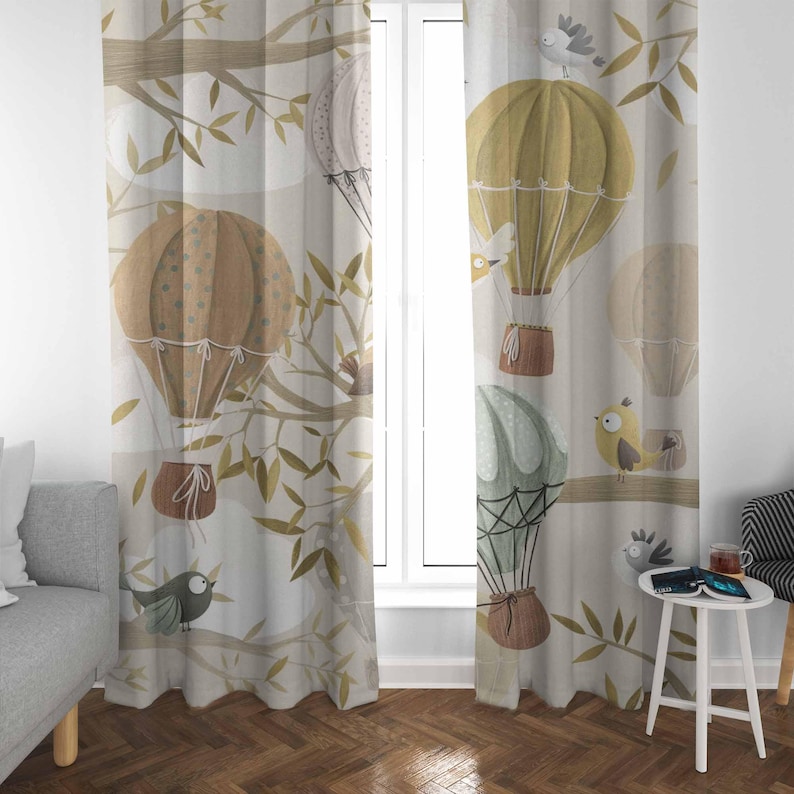 Tirai Balon Udara Panas Motif  - Baby Nursery Blackout Curtains ulasan dan harga