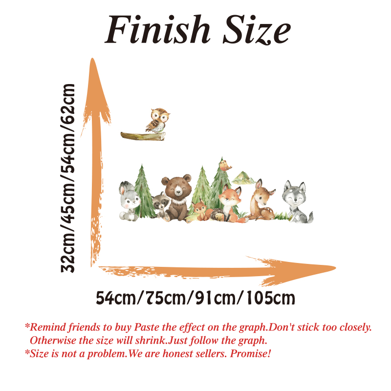 Stiker dinding hewan hutan cat - Baby Nursery Panelling ulasan dan harga