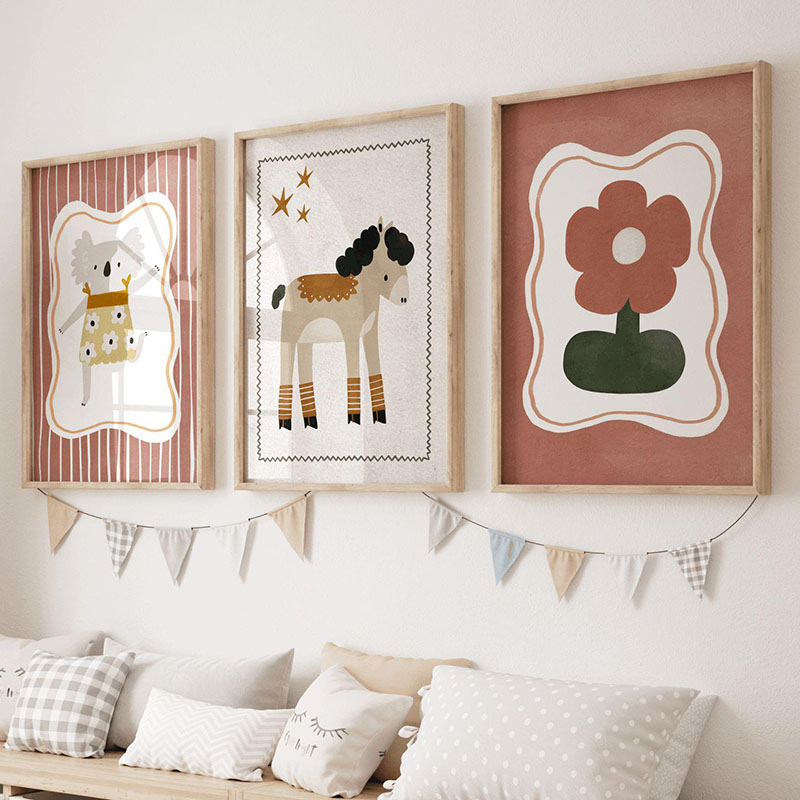 Poster Bunga Kopi Koala Kuda A - Baby Nursery Images ulasan dan harga