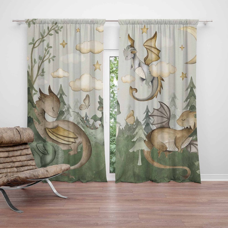 Tirai Kamar Bayi Little Dragon - Baby Nursery Blackout Curtains ulasan dan harga