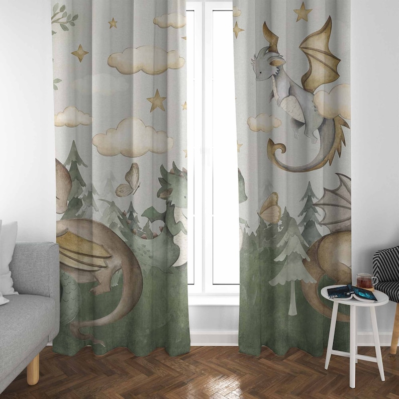 Tirai Kamar Bayi Little Dragon - Baby Nursery Blackout Curtains ulasan dan harga