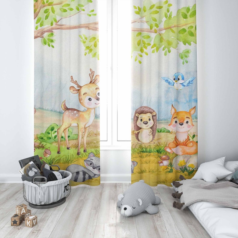 Tirai Hewan Hutan Tirai Kamar  - Baby Nursery Blackout Curtains ulasan dan harga