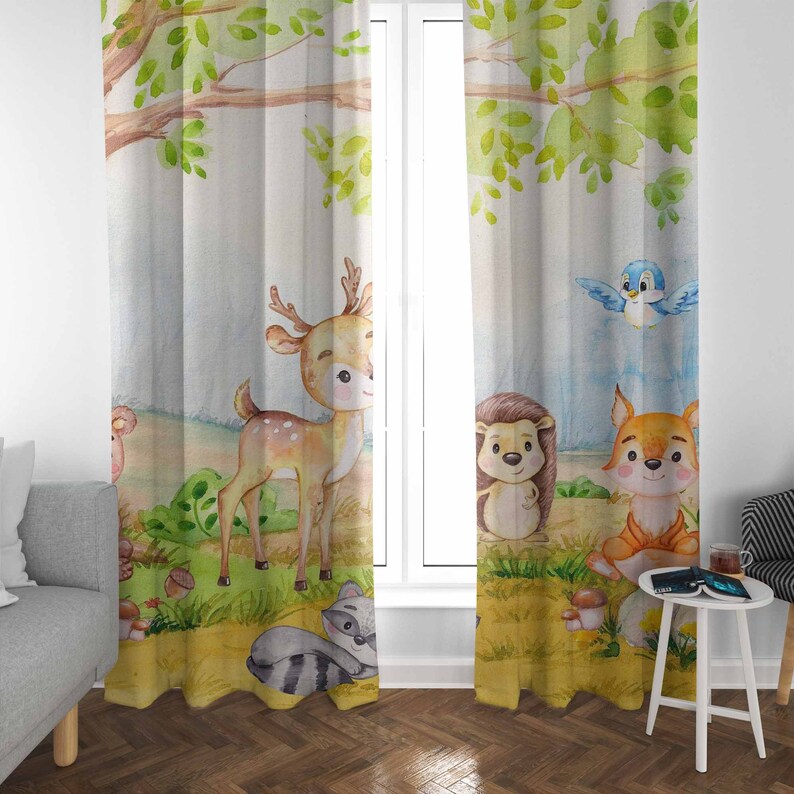 Tirai Hewan Hutan Tirai Kamar  - Baby Nursery Blackout Curtains ulasan dan harga