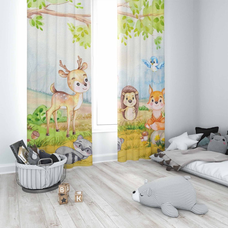 Tirai Hewan Hutan Tirai Kamar  - Baby Nursery Blackout Curtains ulasan dan harga