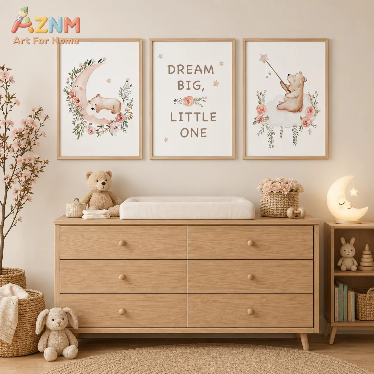 Seni Dinding Bunga AZNM, Lukis - Baby Boy Nursery Quotes ulasan dan harga