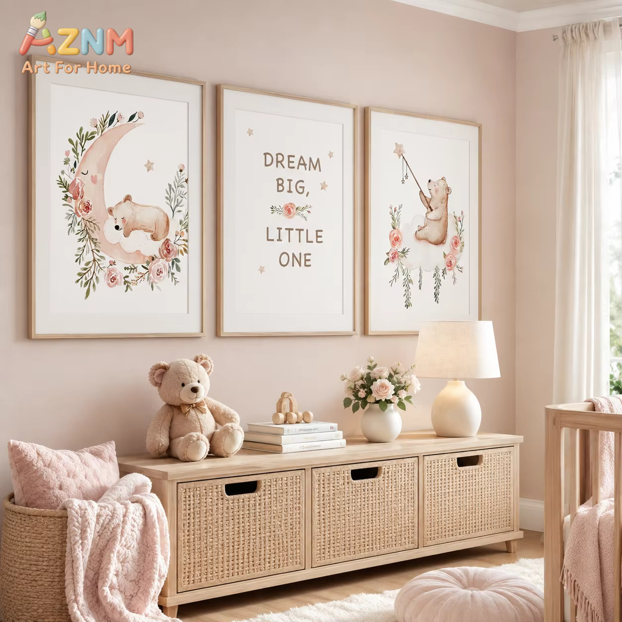 Seni Dinding Bunga AZNM, Lukis - Baby Boy Nursery Quotes ulasan dan harga
