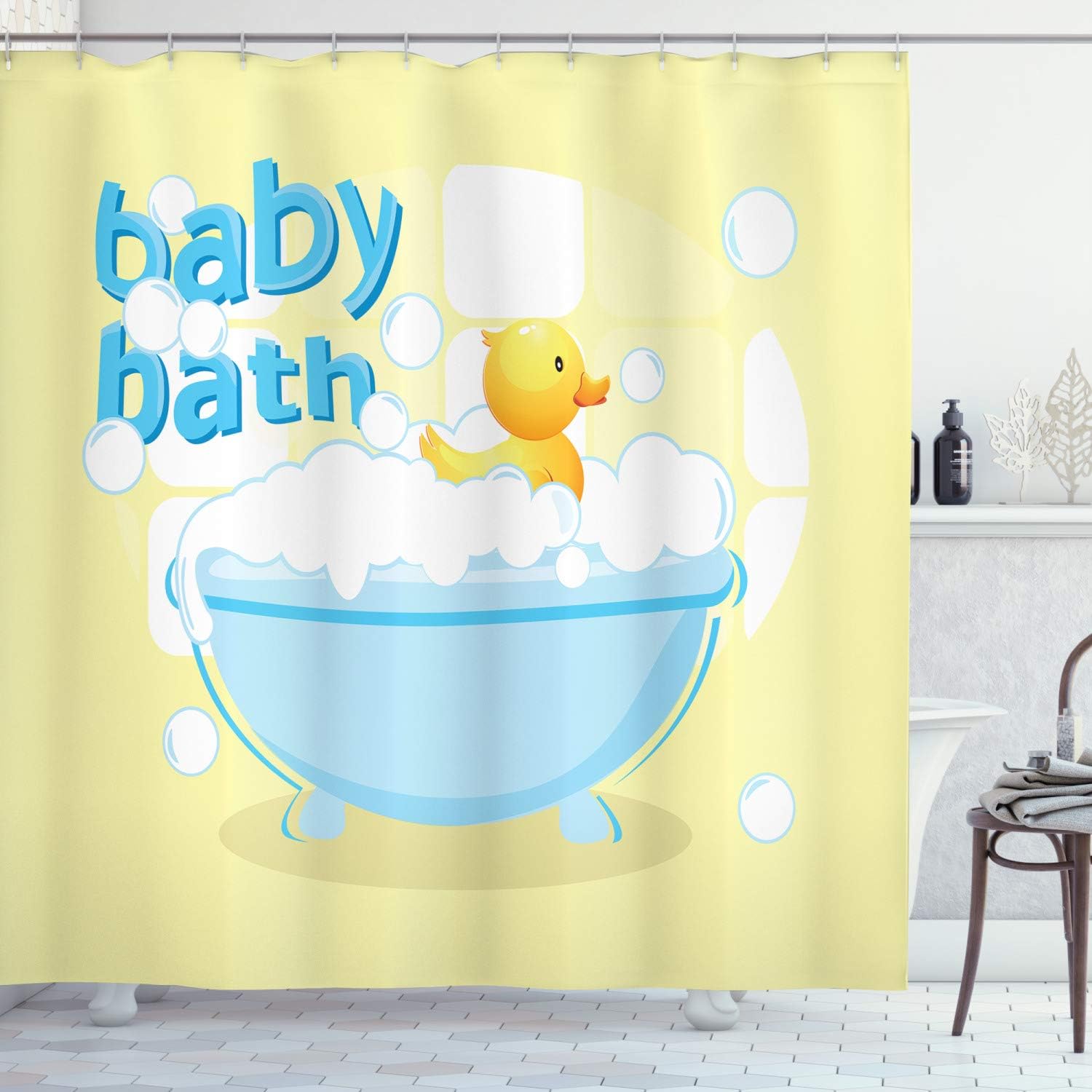 Tirai Mandi Bayi Warna Kuning  - Baby Nursery Curtains ulasan dan harga