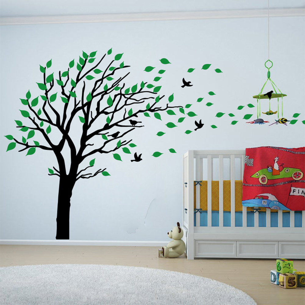 Stiker dinding daun pohon besa - Baby Nursery Colors ulasan dan harga