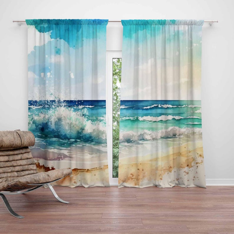 Tirai Gelombang Laut Tirai Dek - Baby Nursery Blackout Curtains ulasan dan harga
