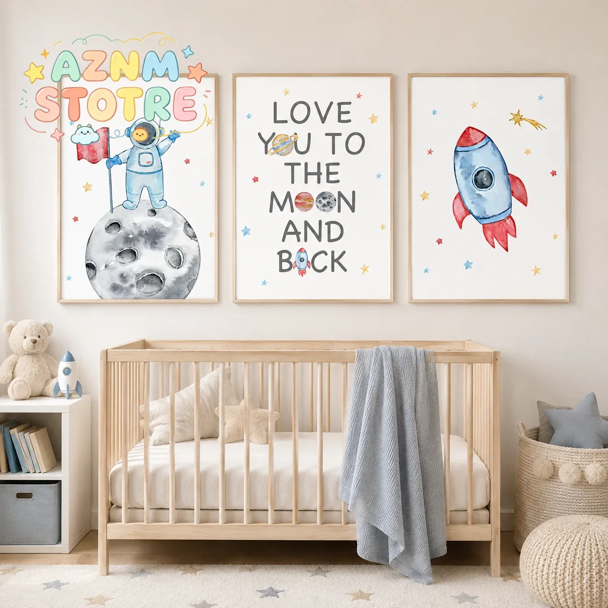 Lukisan Kanvas Kutipan Astrono - Baby Boy Nursery Quotes ulasan dan harga