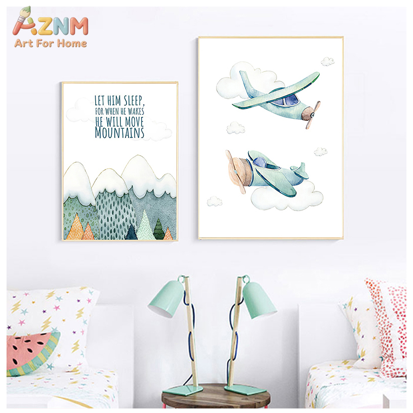 AZNM Seni Dinding Kanvas Balon - Baby Boy Nursery Quotes ulasan dan harga