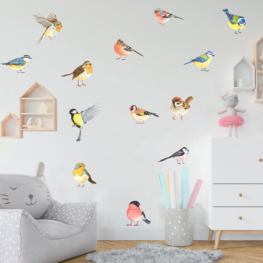 13 buah stiker dinding burung  - Baby Nursery Panelling ulasan dan harga