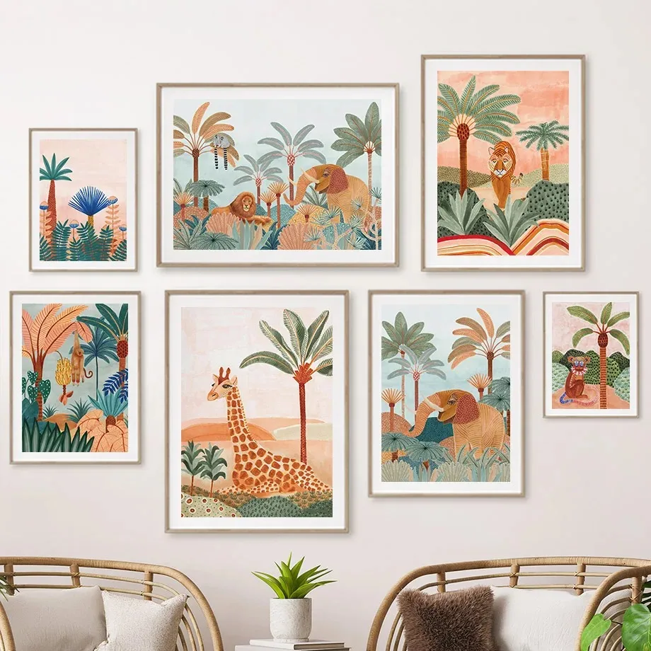 Boho Hewan Hutan Harimau Monye - Baby Nursery Jungle Animals ulasan dan harga