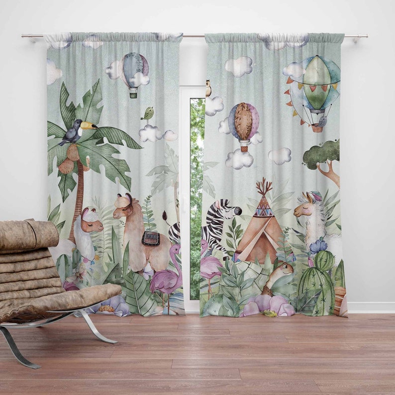 Tirai Kamar Bayi Motif Hewan S - Baby Nursery Curtains ulasan dan harga