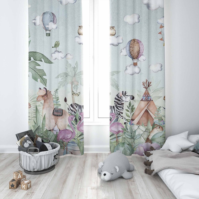 Tirai Kamar Bayi Motif Hewan S - Baby Nursery Curtains ulasan dan harga