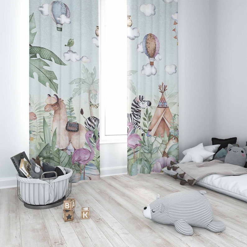Tirai Kamar Bayi Motif Hewan S - Baby Nursery Curtains ulasan dan harga