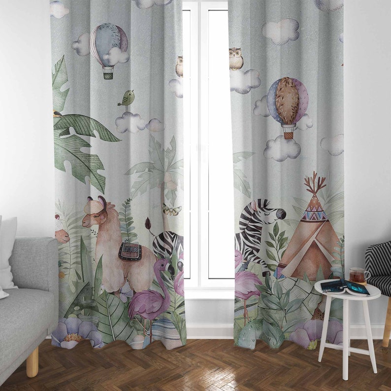 Tirai Kamar Bayi Motif Hewan S - Baby Nursery Curtains ulasan dan harga