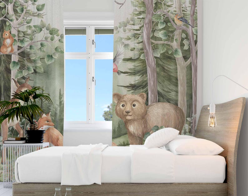 Gorden Hewan Hutan untuk Kamar - Baby Nursery Curtains ulasan dan harga