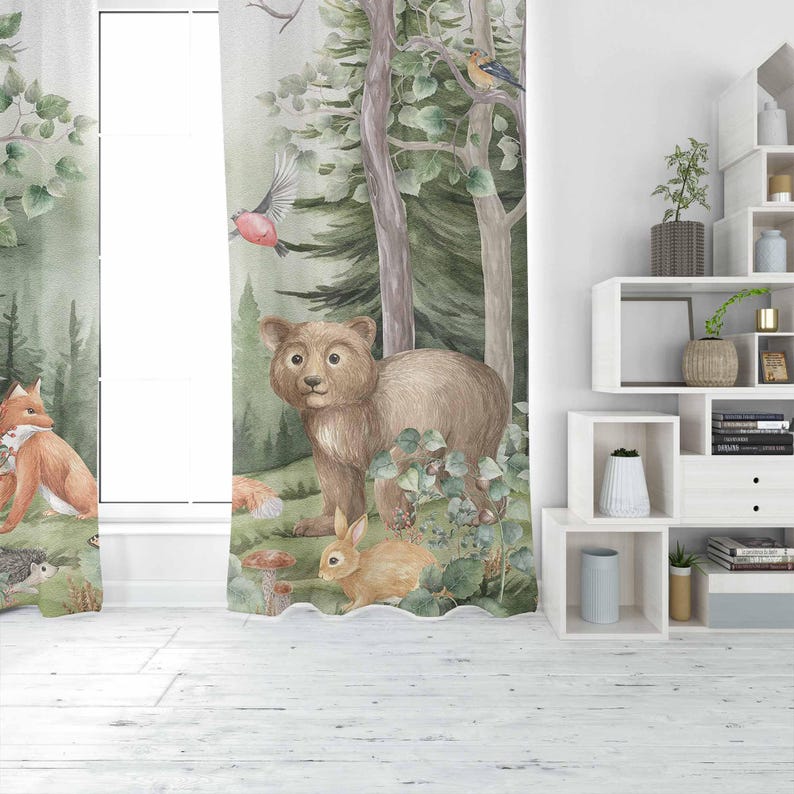 Gorden Hewan Hutan untuk Kamar - Baby Nursery Curtains ulasan dan harga